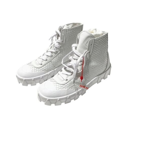 SCHUTZ LOOMIS WHITE SNAKE HIGH CANO TRACTOR SNEAKERS - Picture 9 of 13